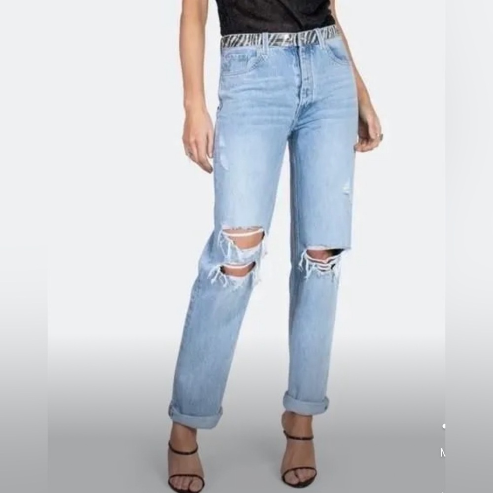 Neon Blonde loves mid rise denim  jeans with sequin waist size 27
